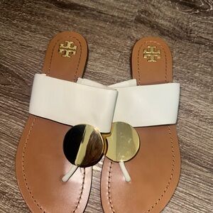 Tory Burch Cream and Gold Sandals